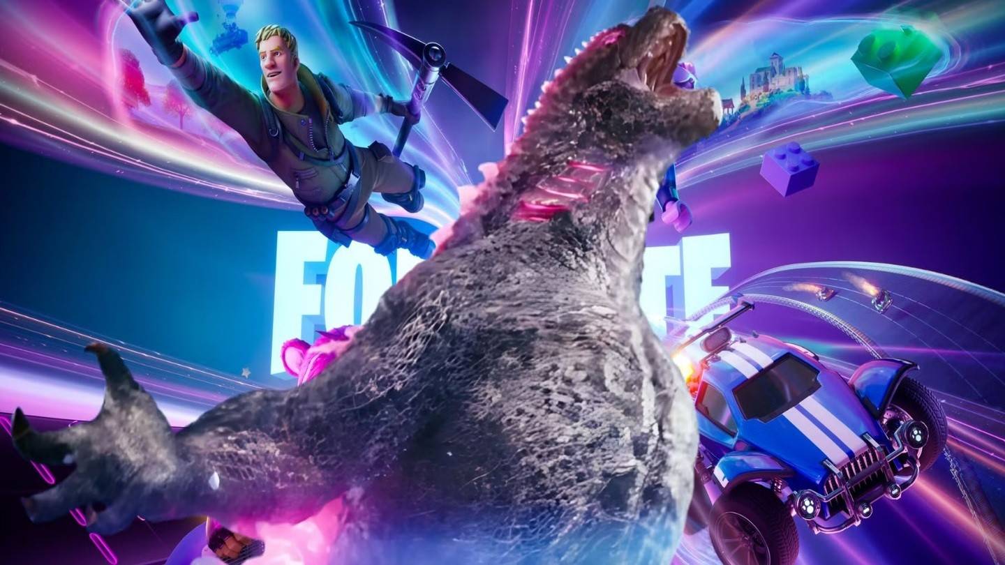 Mechagodzilla and Kong Clash in Fortnite