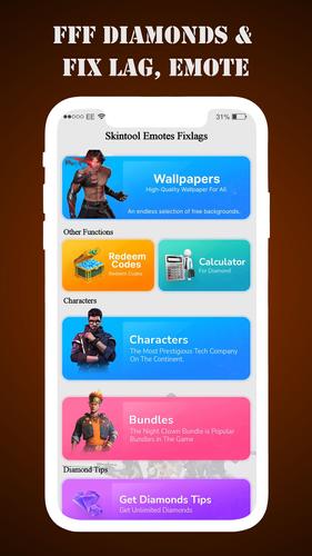 FFF Skin Tools Diamond & Emote Captura de pantalla 2