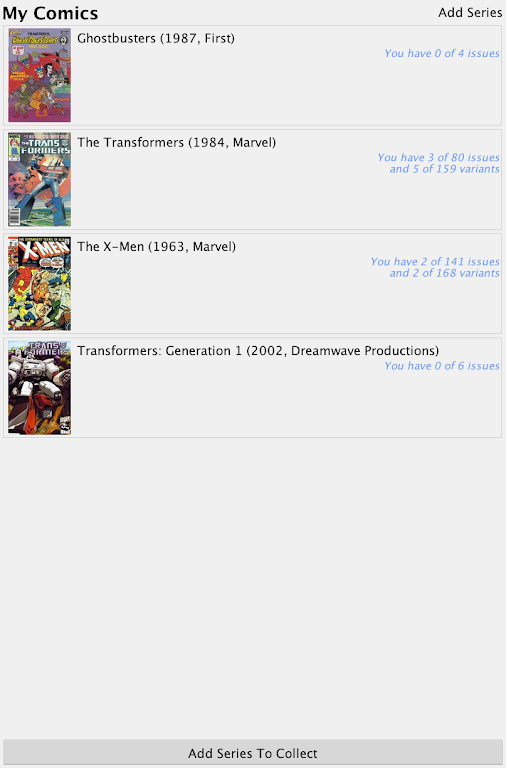 Comic Checklist Lite Captura de pantalla 4