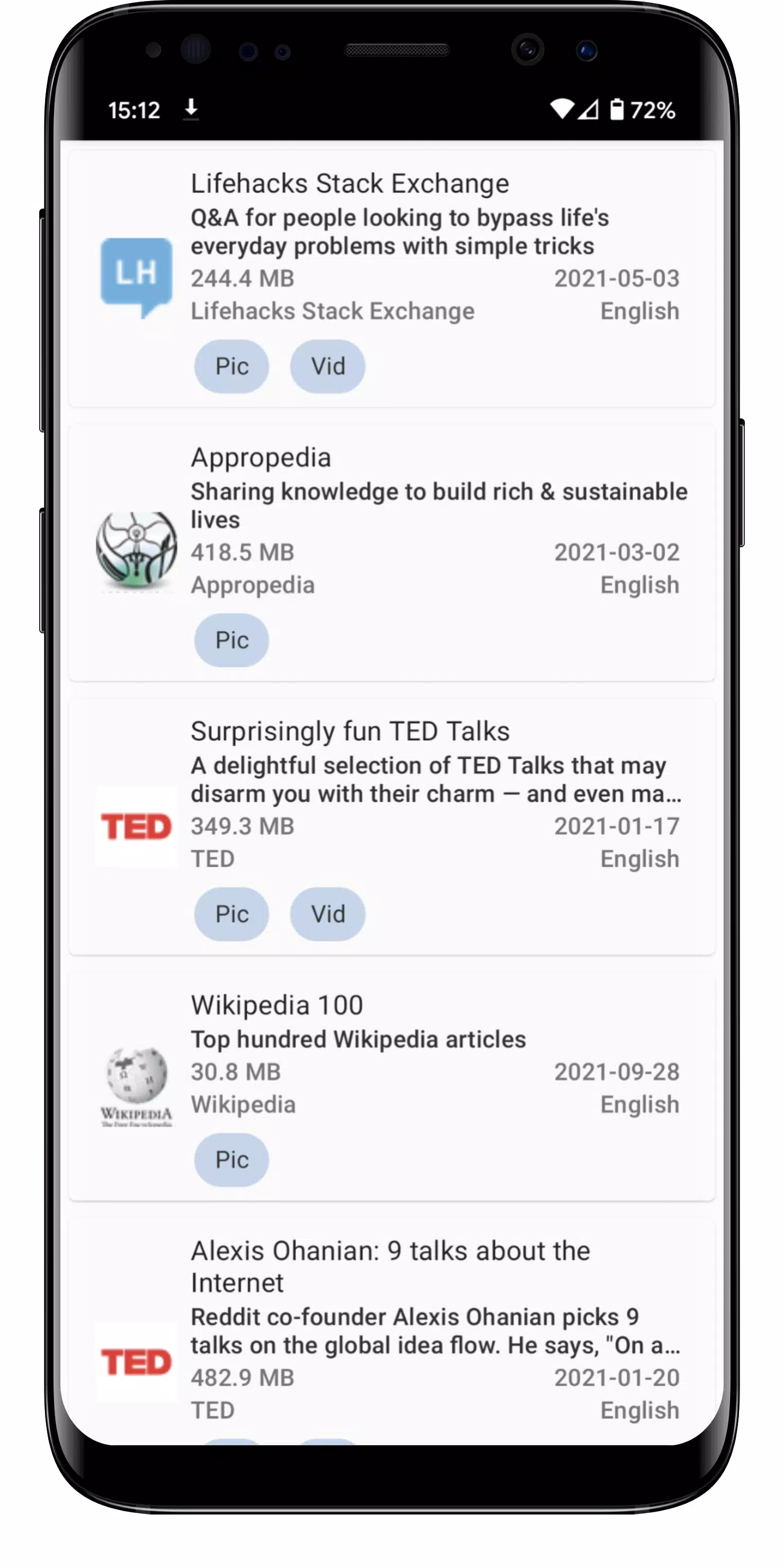 Kiwix Screenshot 1