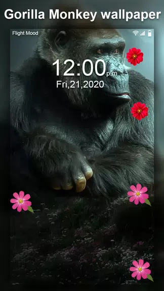Gorilla Monkey Live Wallpaper स्क्रीनशॉट 3