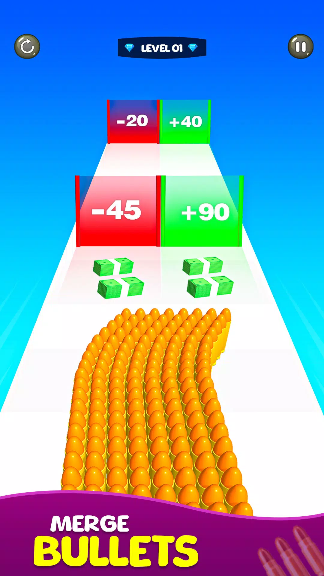 Merge Bullet Army Game Run 3D Screenshot 1