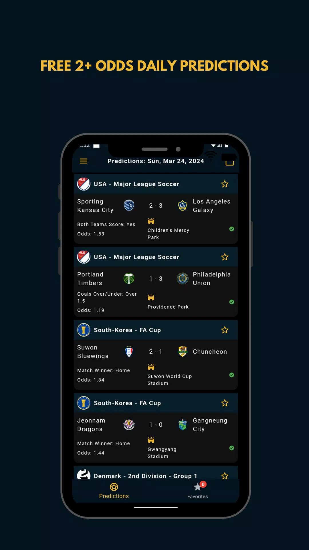 Schermata 2+ Odds Daily Betting Tips 1