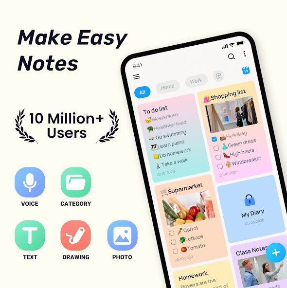 Easy Notes - Notebook, Notepad Mod Ekran Görüntüsü 1