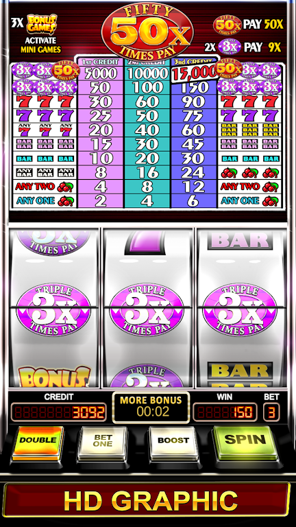 Triple Fifty Times Pay - Free Vegas Style Slots ภาพหน้าจอ 3