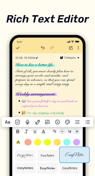 Easy Notes - Notebook, Notepad Mod Ekran Görüntüsü 3
