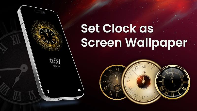 Analog Clock Wallpaper：3DClock Tangkapan skrin 4