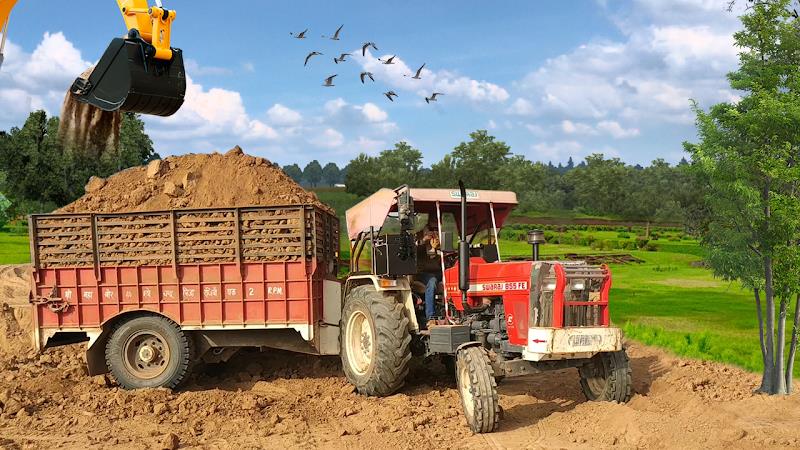 Indian Tractor Trolley Farming ဖန်သားပြင်ဓာတ်ပုံ 2