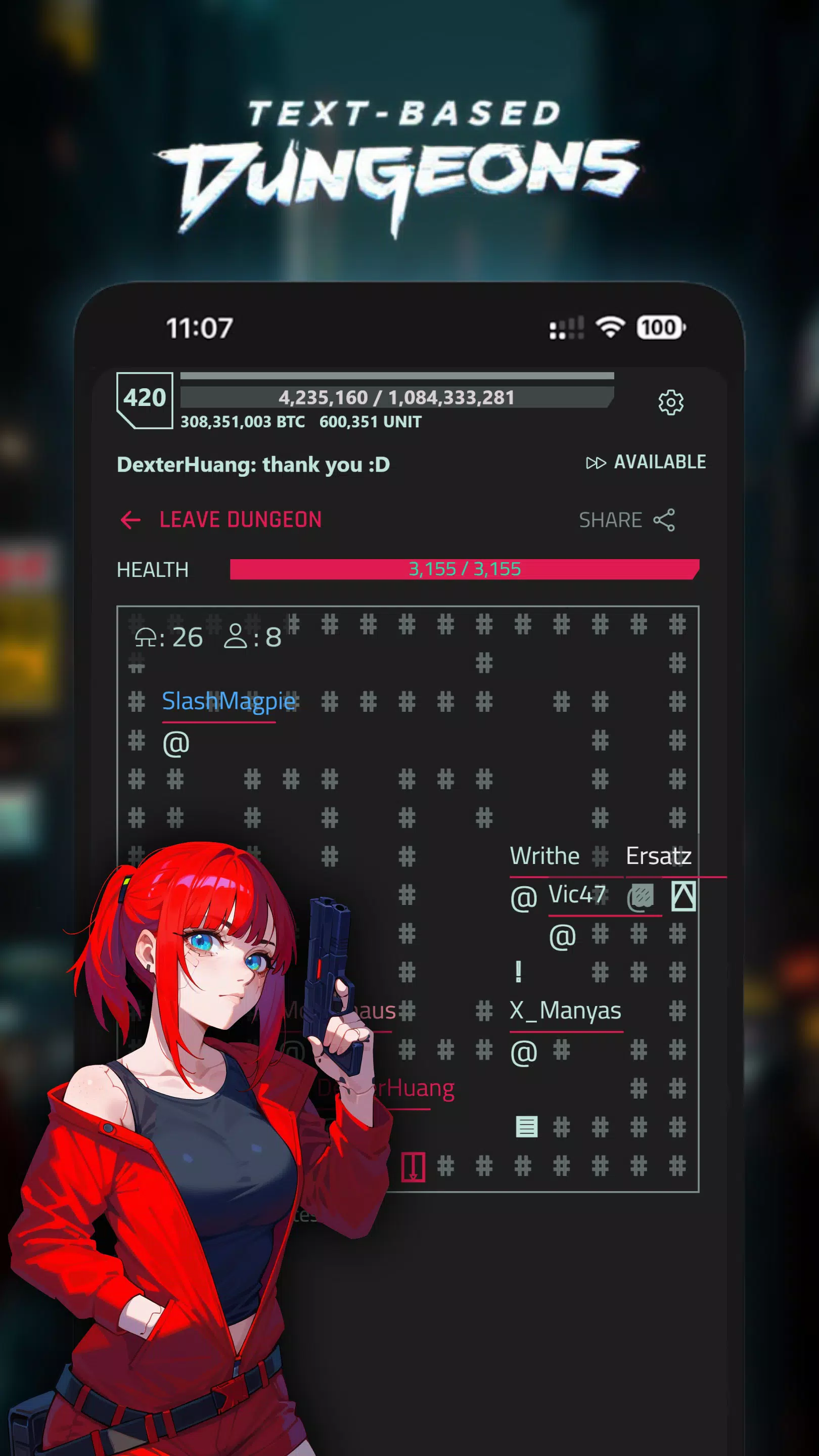 CyberCode Online -Text MMORPG Скриншот 2