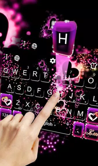 Sparkling Purple Heart Keyboard Theme Captura de pantalla 1