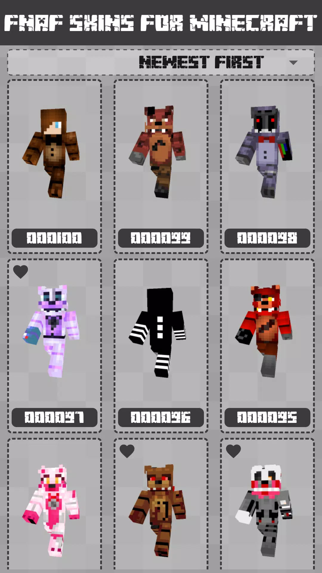 Schermata FNAF Skins for Minecraft PE 1