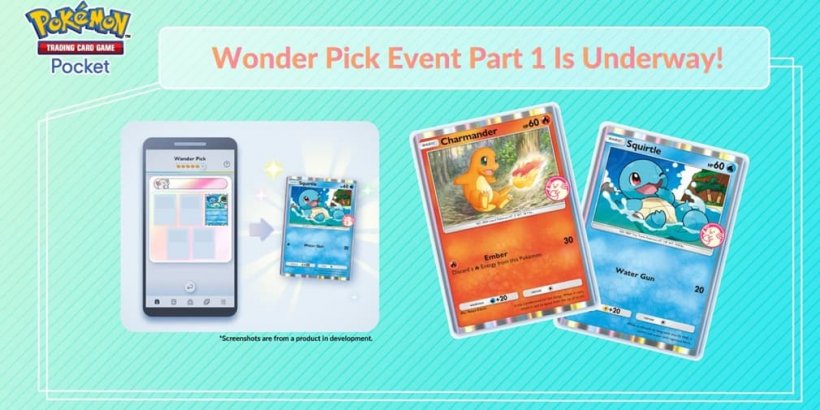 PokémonTCGPocket運行新的Wonder Pick活動，以Charmander＆Squirtle為特色