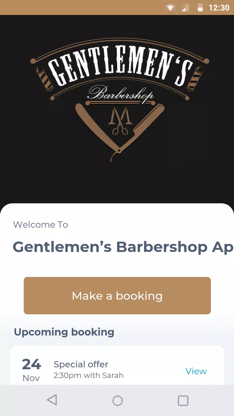 Gentlemen’s Barbershop App स्क्रीनशॉट 1
