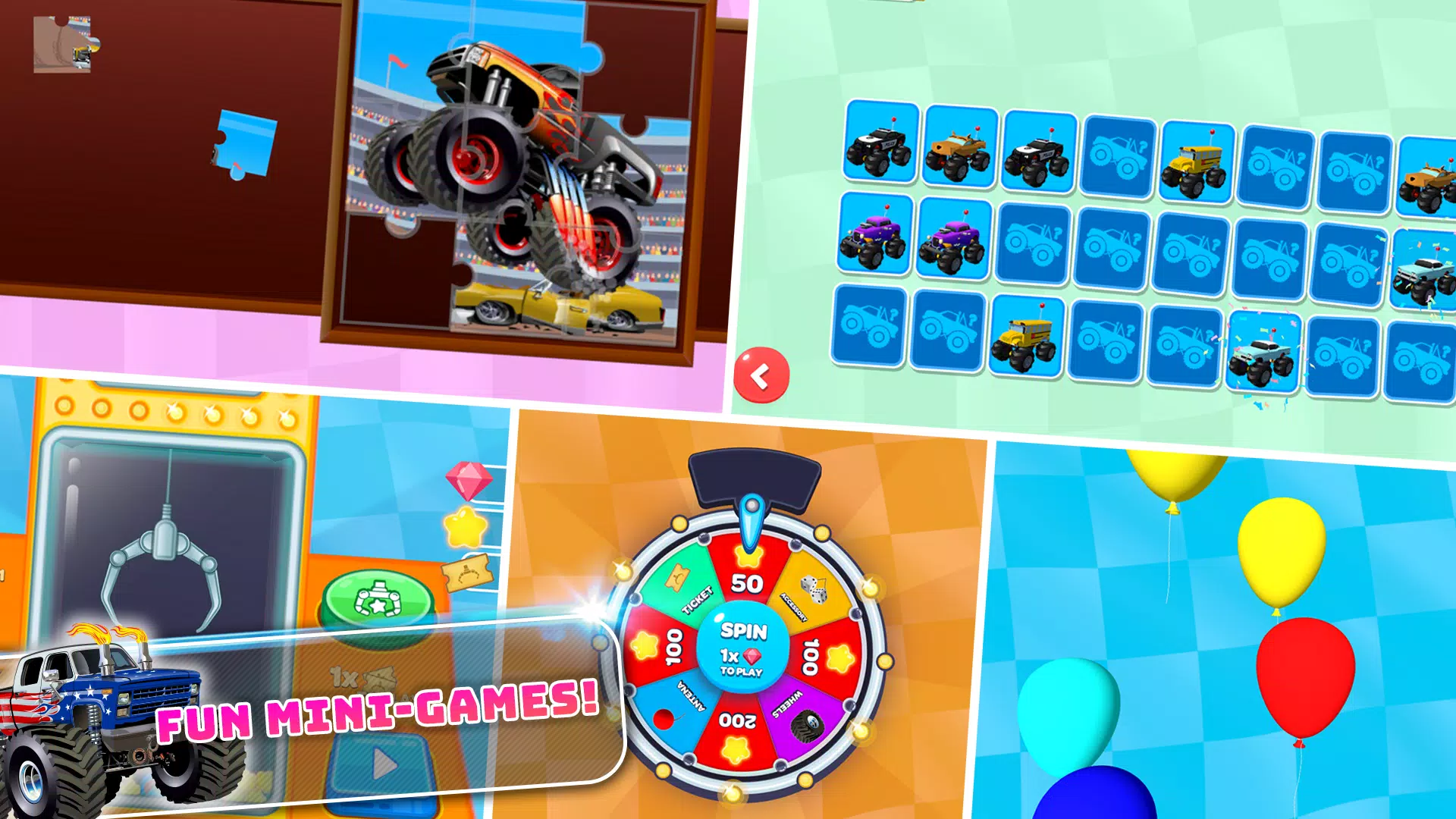 Monster Trucks Kids Race Game Captura de tela 4