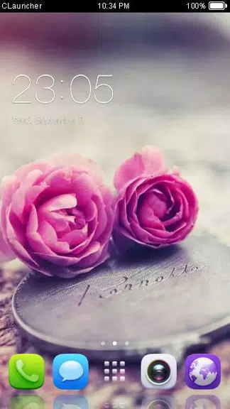 Pink Roses Theme C Launcher Capture d’écran 1