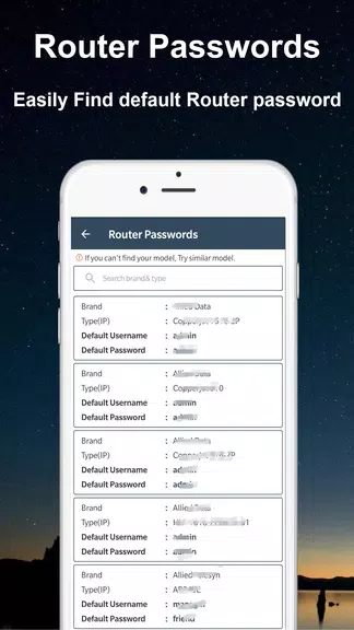 Default WiFi Router Passwords Ekran Görüntüsü 2