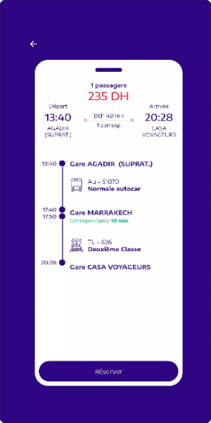 Train Voyages: Billet ONCF Captura de tela 3
