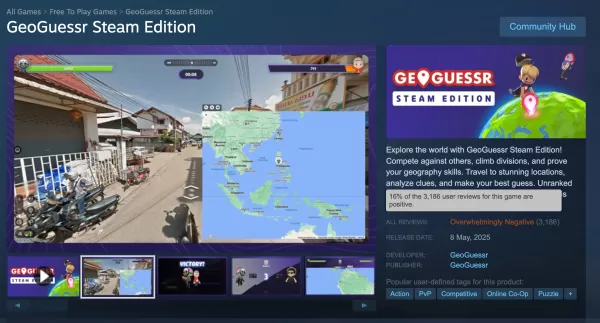 Geoguessr reageert op kritiek omdat Steam -versie de onderste beoordelingen op het platform van Valve nadert