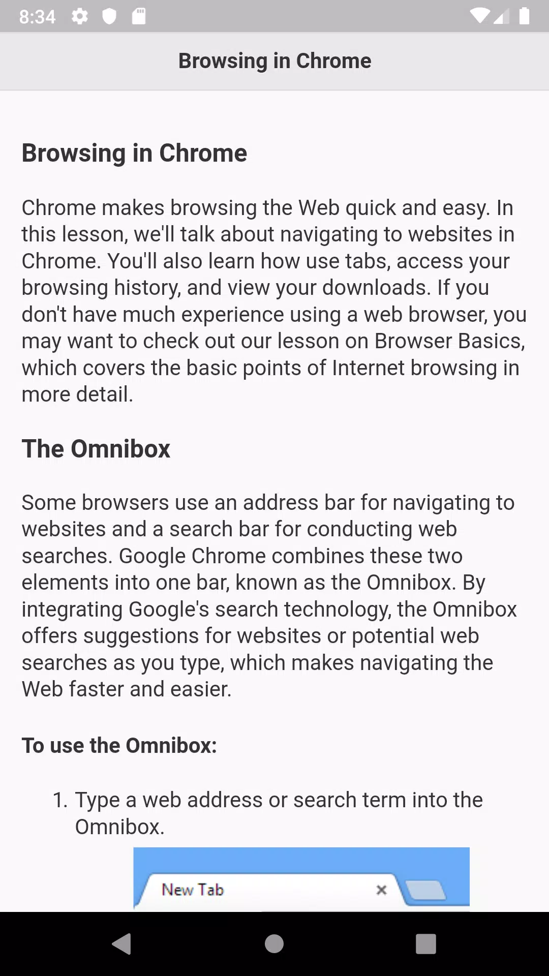 Tutorials for Web Browser Ảnh chụp màn hình 4