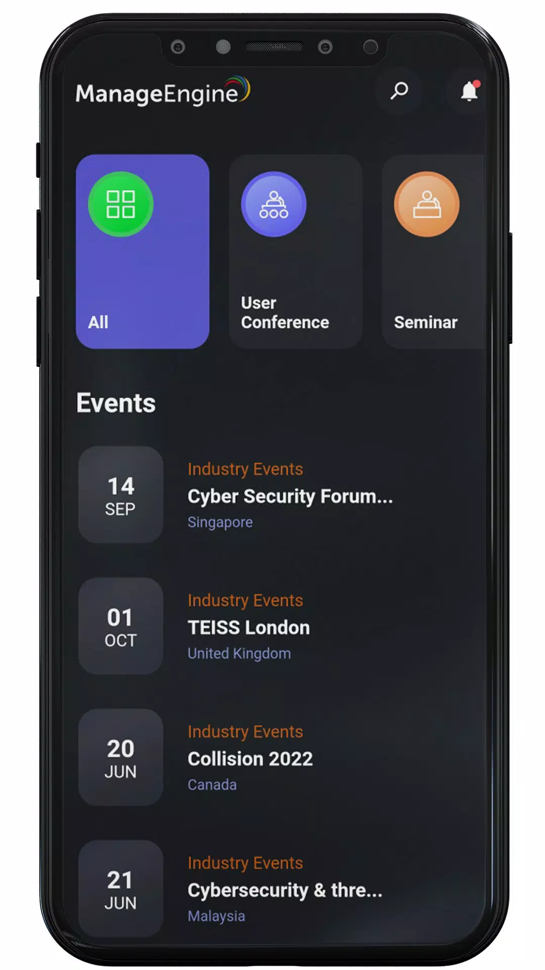 ManageEngine Events Capture d’écran 2