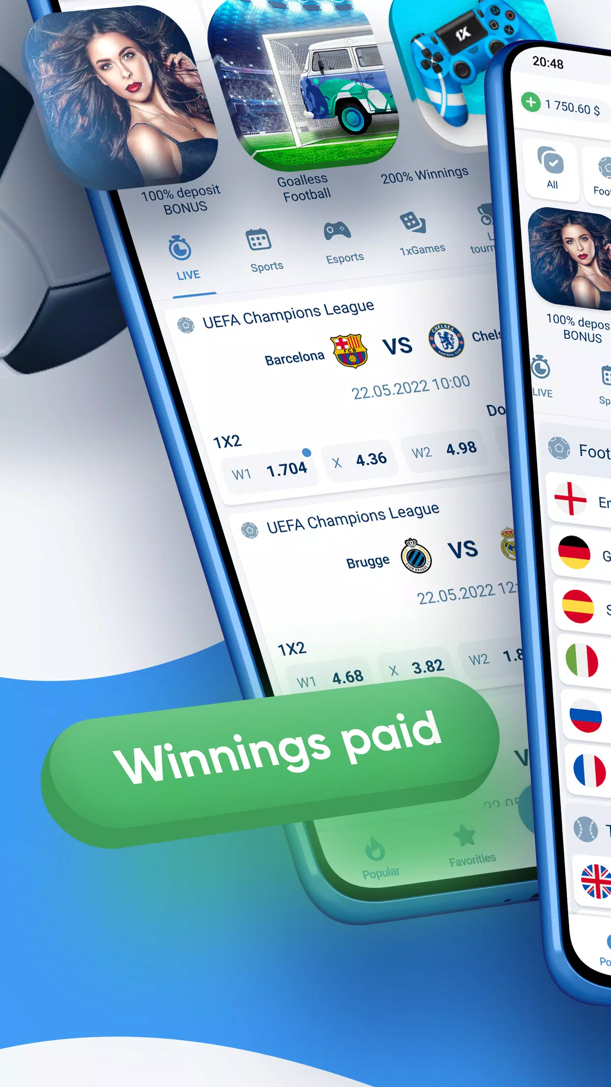 1xBet ﹣Sports Betting ဖန်သားပြင်ဓာတ်ပုံ 2