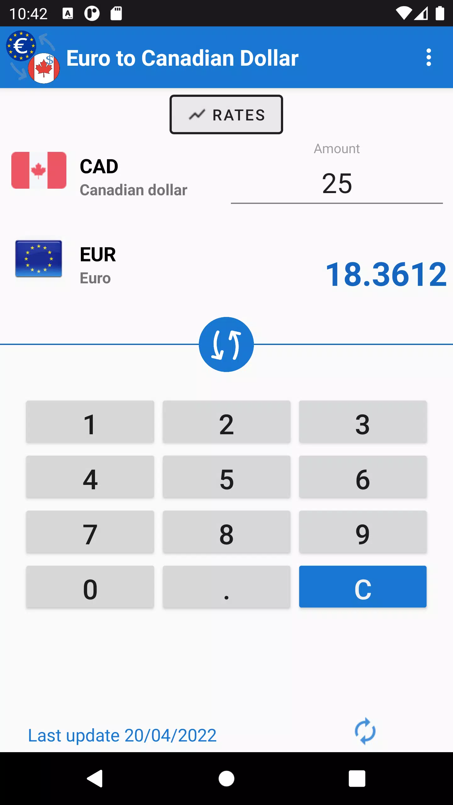 Euro to Canadian Dollar Screenshot 3