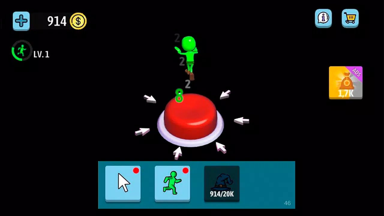 Green button: Авто кликер игра Screenshot 3