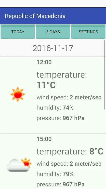 Republic of Macedonia Weather應用截圖第1張