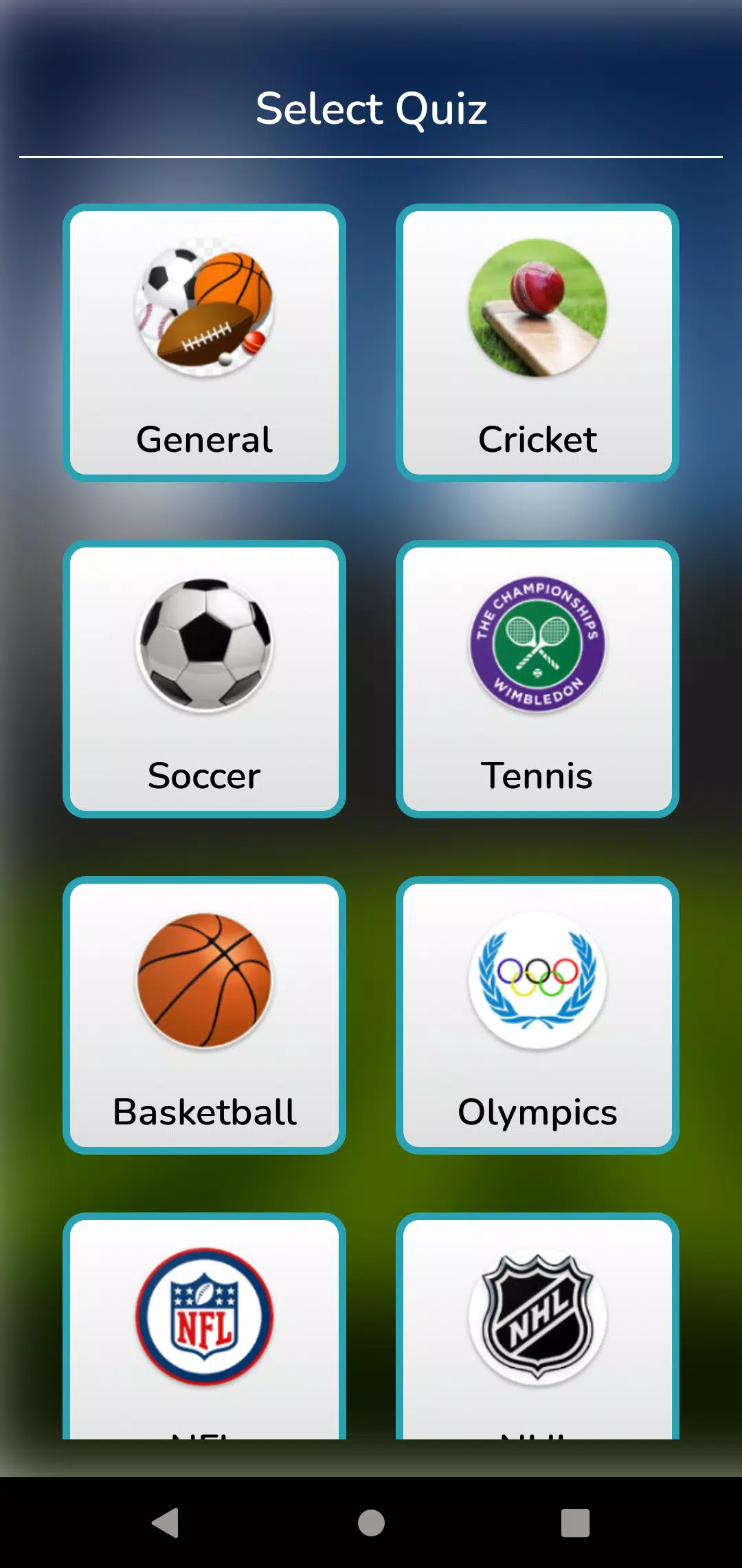 World Sports Quiz Screenshot 2