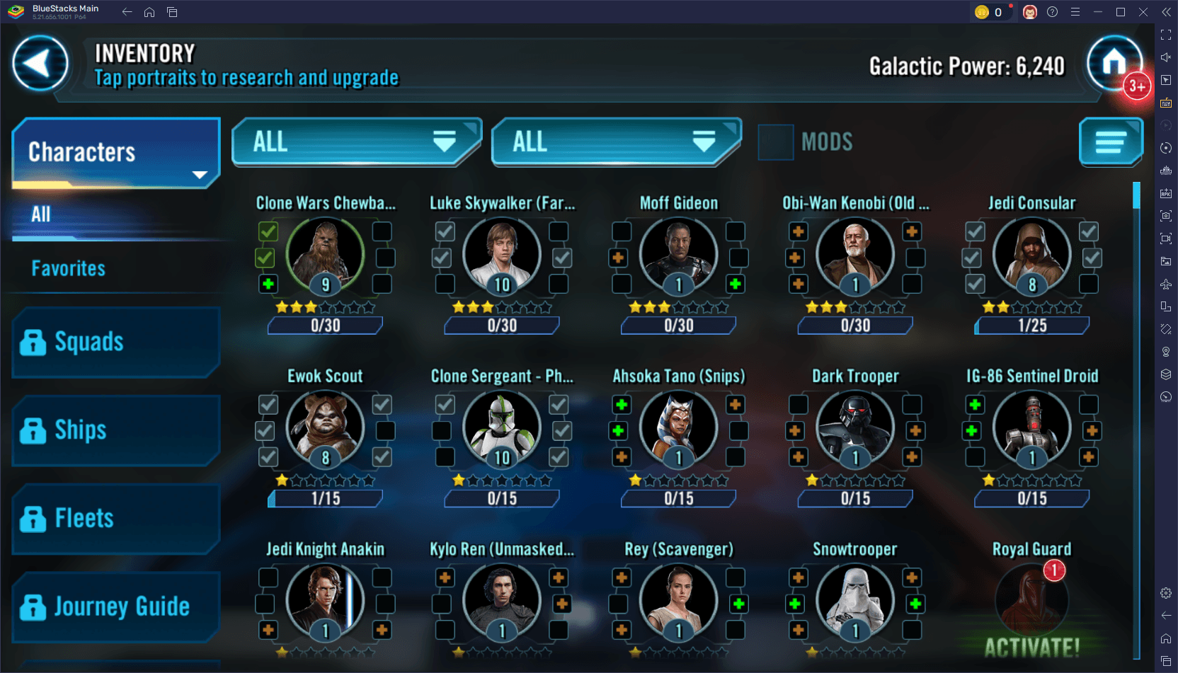 Top Characters in Star Wars: Galaxy of Heroes