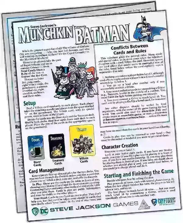 munchkin presents batman gameplay rules
