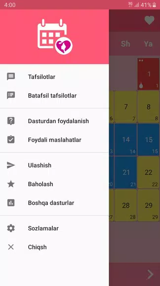 Ayollar kalendari va kundaligi應用截圖第1張