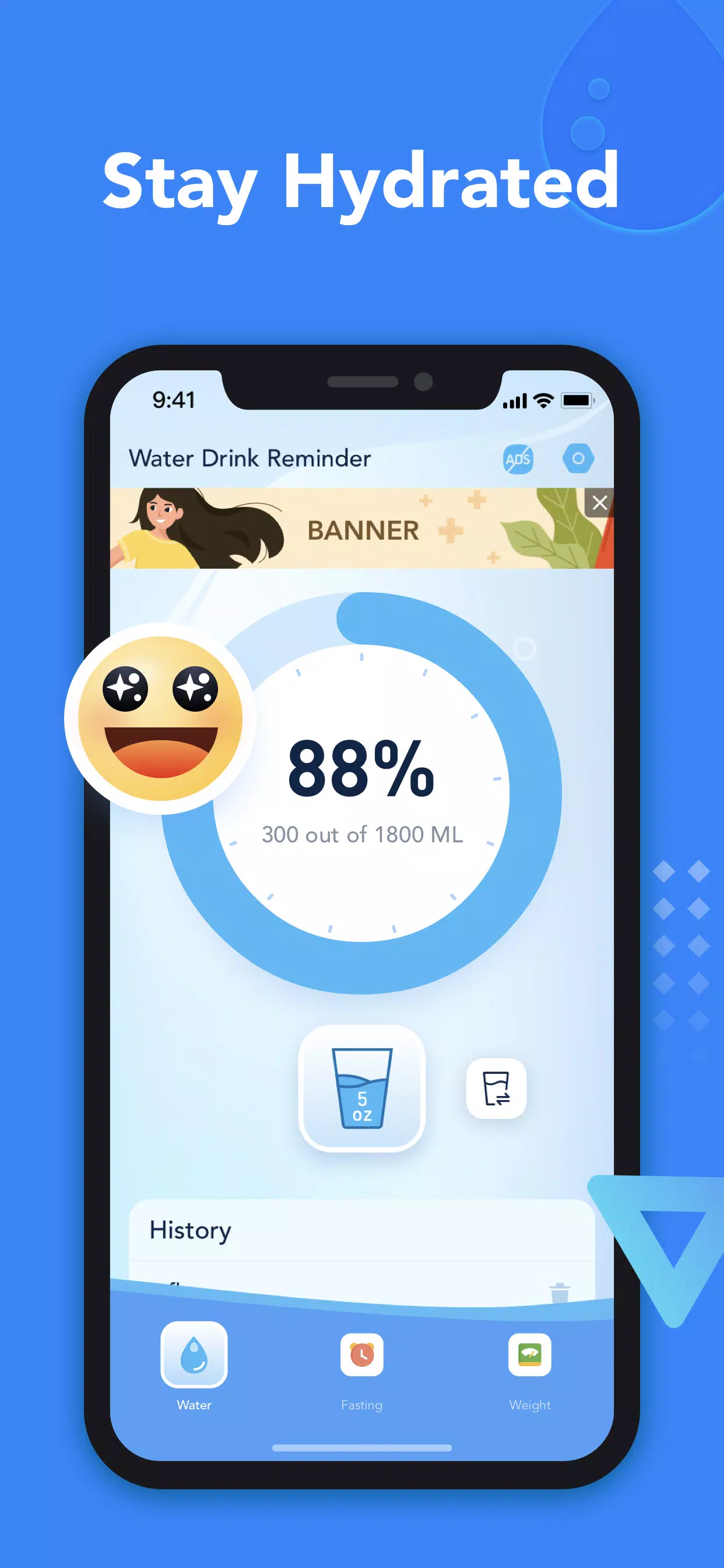 Drink Water & Fasting Tracker Скриншот 1
