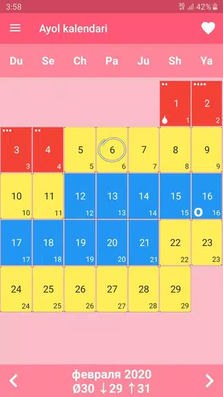 Ayollar kalendari va kundaligi應用截圖第2張