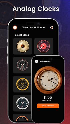 Analog Clock Wallpaper：3DClock Tangkapan skrin 1