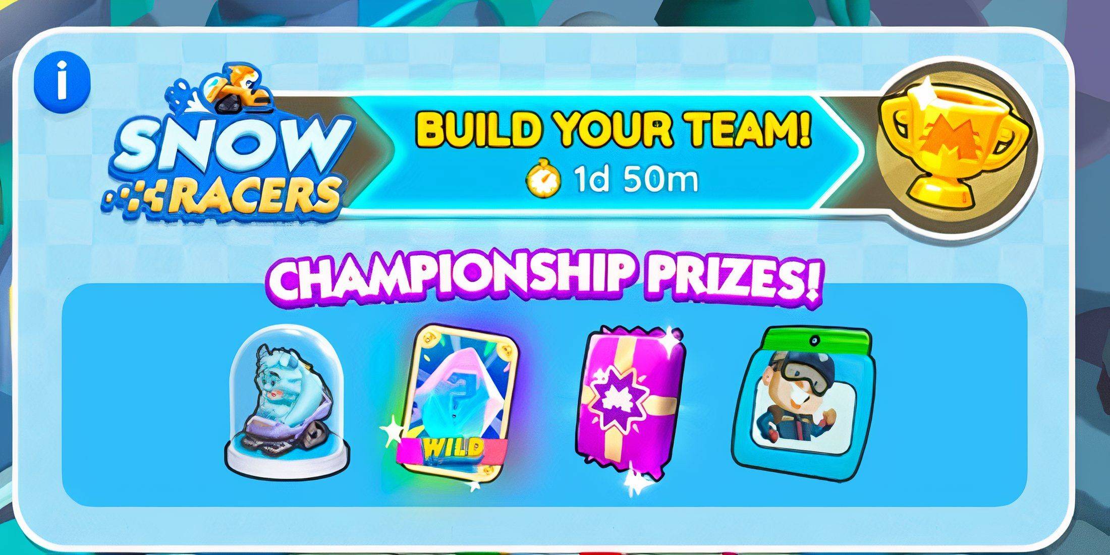 Ang kaganapan ng snow racers ay ipinakita sa Monopoly Go