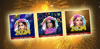Happy New Year 2024 PhotoFrame ဖန်သားပြင်ဓာတ်ပုံ 1