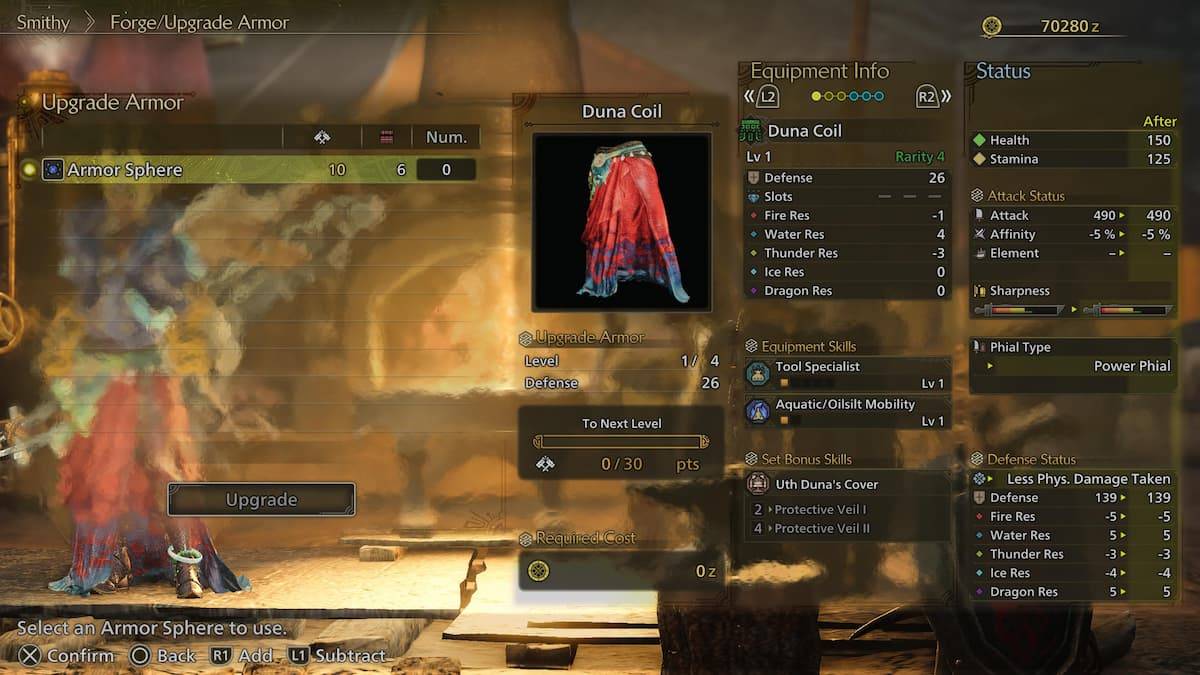 Upgrading Armor in Monster Hunter Wilds
