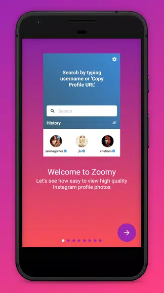 Zoomy for Instagram - Big HD profile photo picture Captura de pantalla 1