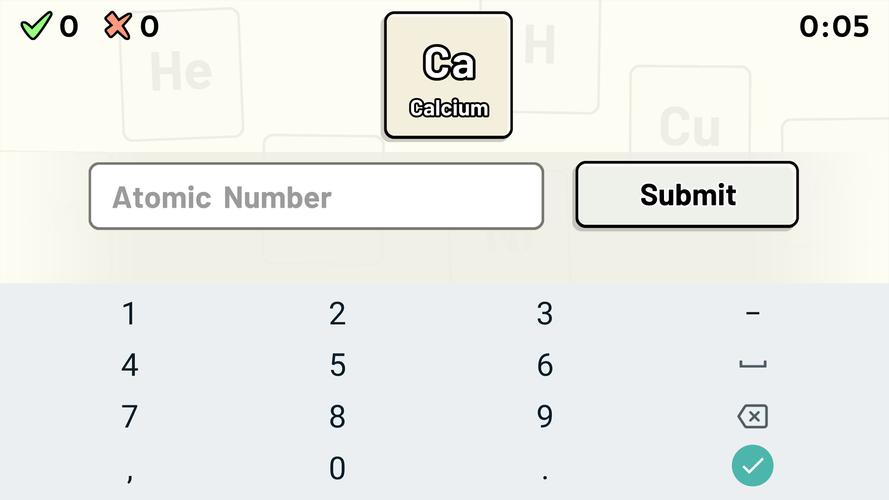 Schermata Periodic Table Quiz 4