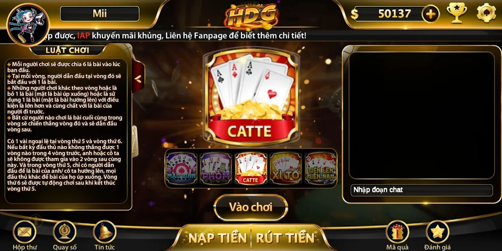 Game bài nhận quà khủng - HDG Ảnh chụp màn hình 1