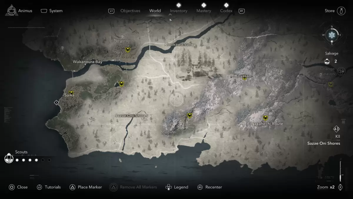 Western Kii Kakurega Locations