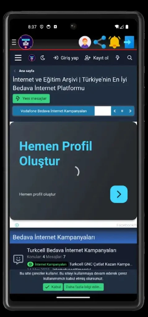 İnternet ve Eğitim Arşivi Captura de tela 2