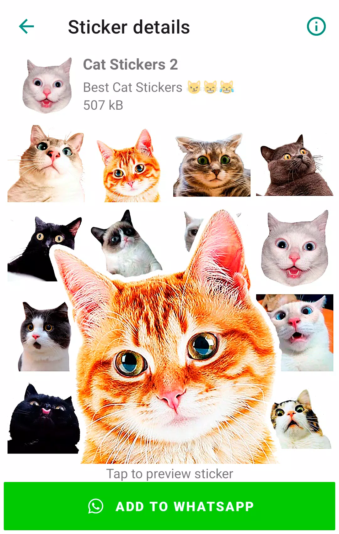 Cute Cat Stickers for WhatsApp Captura de pantalla 2