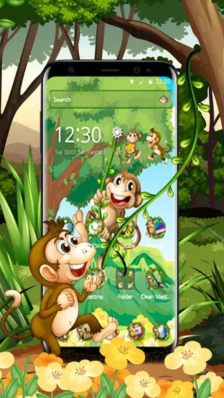 The Cute Cartoon Monkey Theme 스크린샷 3