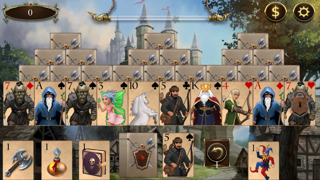 Legends of Solitaire Curse of the Dragons TriPeaks 스크린샷 1