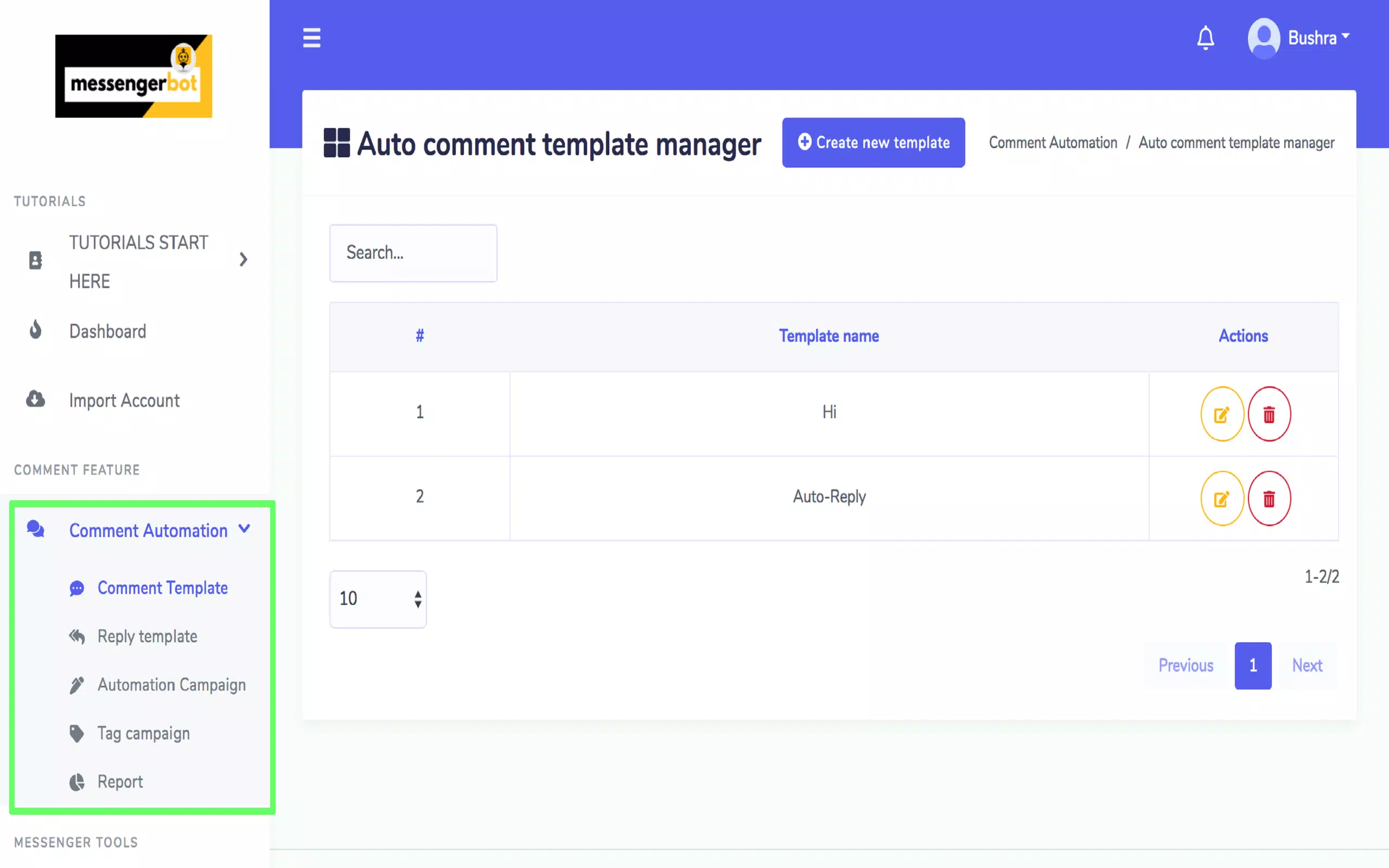 Messenger Bot Captura de tela 2